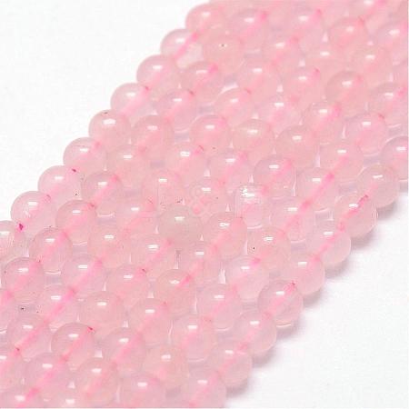 Natural Rose Quartz Beads Strands G-N0195-04-3mm-1