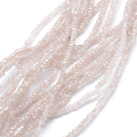 Electroplate Glass Beads Strands X-EGLA-J144-HR-C07-1