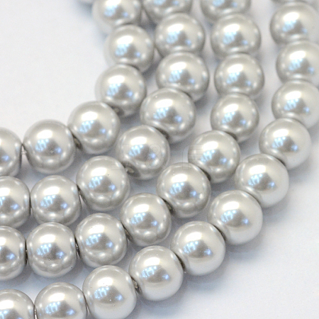 Baking Painted Pearlized Glass Pearl Round Bead Strands X-HY-Q003-10mm-62-1