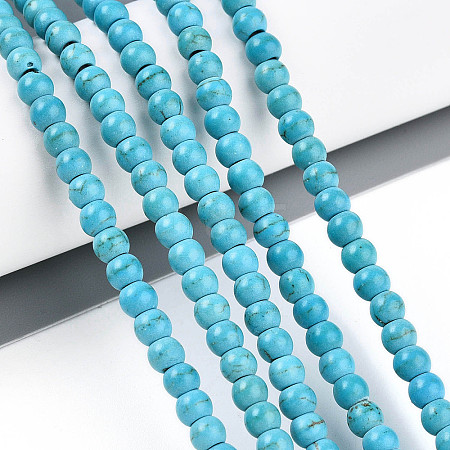 Synthetic Turquoise Beads Strands TURQ-S192-4mm-2-1