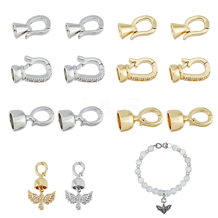 SUPERFINDINGS 12pcs 6 styles Brass Fold Over Clasps KK-FH0006-90-1