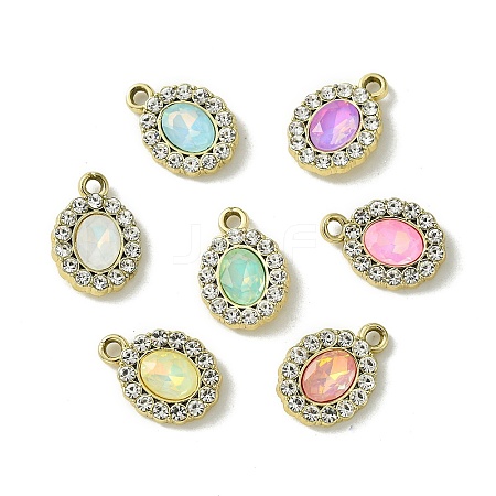 UV Plating Alloy with Mixed Color Glass Rhinestone Pendants FIND-B039-06G-1