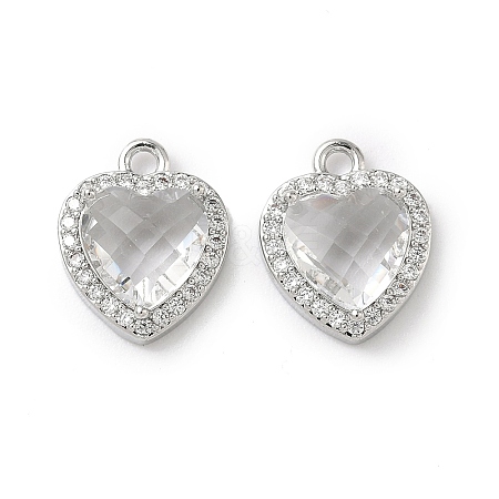 Brass Micro Pave Cubic Zirconia Pendants KK-L250-03P-01-1