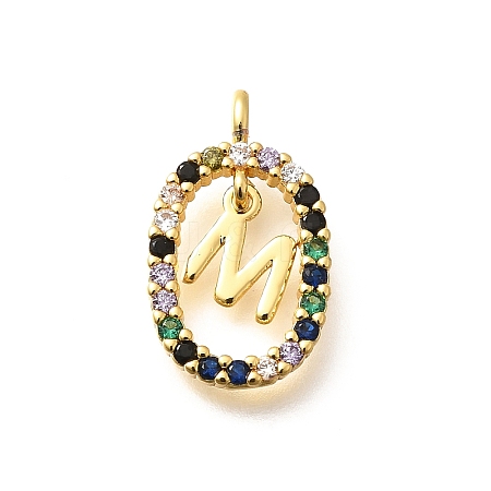 Brass Micro Pave Cubic Zirconia Pendants ZIRC-P123-01G-M02-1