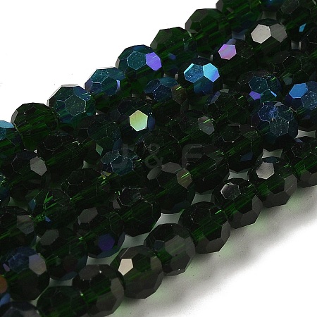 Electroplate Transparent Glass Beads Strands EGLA-A035-T6mm-L10-1