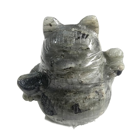 Natural Labradorite Carved Healing Lucky Cat Figurines PW-WG20972-02-1