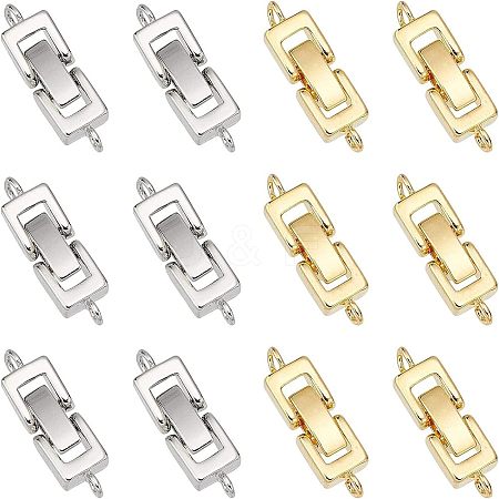 Brass Fold Over Clasps KK-FH0001-11-RS-1