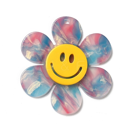 Two Tone Acrylic Big Pendants OACR-B008-D01-1