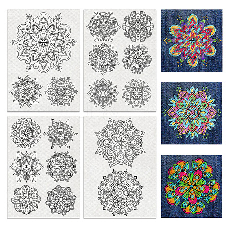 4 Sheets 11.6x8.2 Inch Stick and Stitch Embroidery Patterns DIY-WH0455-128-1