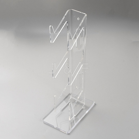 3-Tier Transparent Acrylic Game Controller Display Stand Holders ODIS-WH0025-180-1