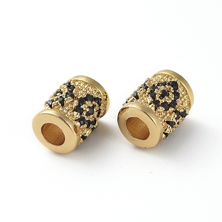 Brass Micro Pave Cubic Zirconia Beads ZIRC-G157-56G-1