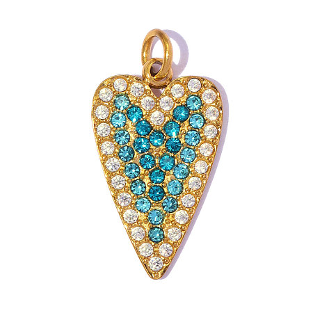 304 Stainless Steel with Rhinestone Pendants RB-A26-06-02-34G-02-1