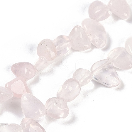 Natural Rose Quartz Nuggets Beads Strands G-B125-A09-01-1