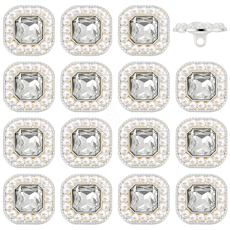 16Pcs 1-Hole Alloy Shank Buttons BUTT-FG0001-30-1