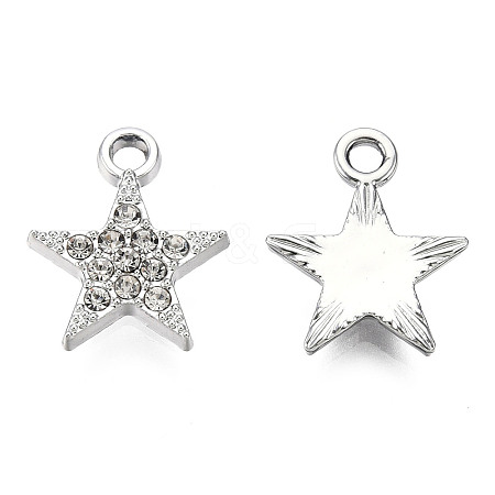 Platinum Plated Alloy Charms PALLOY-T073-06P-03-RS-1