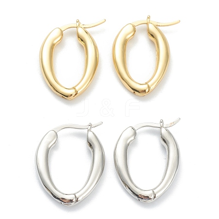 Brass Hoop Earrings EJEW-A058-27-1