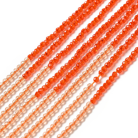 2 Colors Transparent Glass Beads Strands GLAA-G093-01F-1