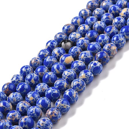 Synthetic Imperial Jasper Beads Strands G-E568-01A-03-1