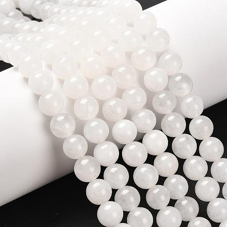 Natural White Jade Round Bead Strands X-G-P072-08-8mm-1