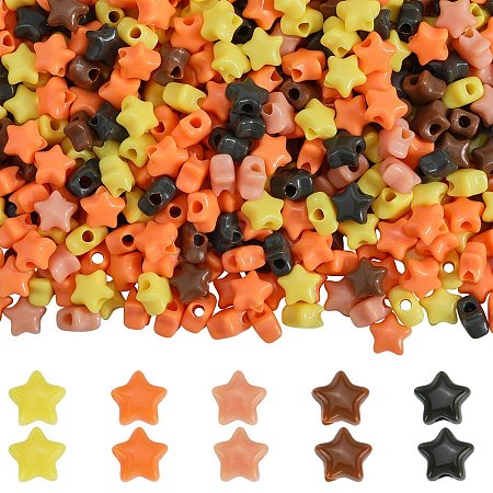 1200Pcs 5 Colors Opaque Acrylic Beads MACR-SZ0001-88-1