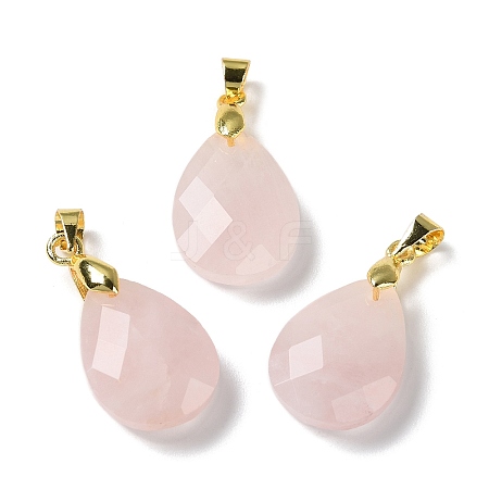 Natural Rose Quartz Pendants G-Q005-02G-06-1