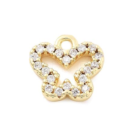 Brass Micro Pave Cubic Zirconia Charms KK-R220-02G-02-1