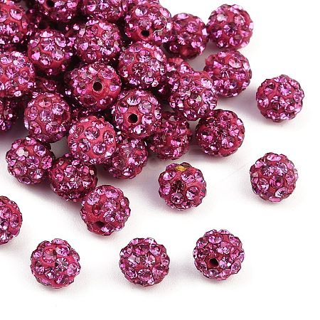 Polymer Clay Rhinestone Beads RB-H284-6MM-Half-502-1