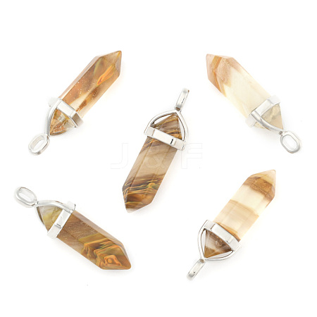 Tigerskin Glass Pointed Pendants G-F295-03J-1