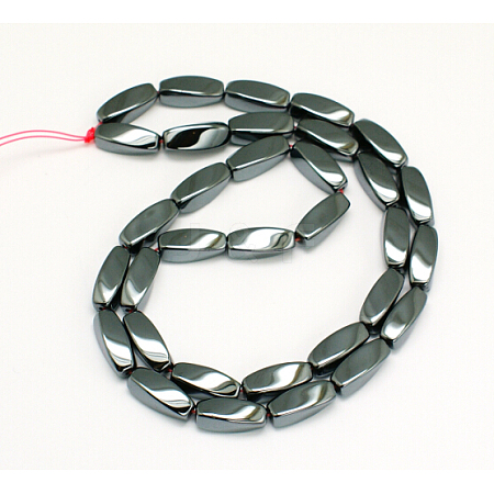 Grade AA Magnetic Synthetic Hematite Twist Bead Strands G-G644-D-09-1