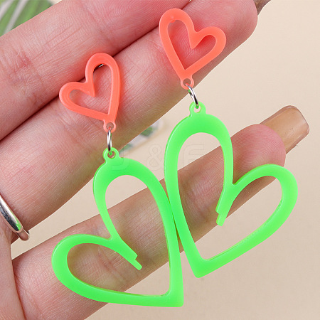 Fashionable Stainless Steel Acrylic Dangle Stud Earrings FS-WGAB06E-04-1