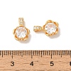 Brass Micro Pave Clear Cubic Zirconia Charms KK-M294-20G-3