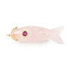 Natural Rose Quartz Carved Pendants G-P599-07G-04-1