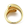 Brass Teardrop Open Cuff Ring for Women RJEW-A008-03G-2
