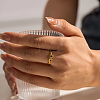 Adjustable 304 Stainless Steel with Cubic Zirconia Cuff Open Rings for Women LS-DT5559-3