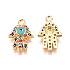 Brass Micro Pave Cubic Zirconia Charms KK-G391-09G-2