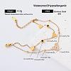 304 Stainless Steel Natural White Shell Link 2-Strand Bracelets for Women YA2054-1-1