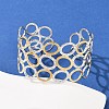 304 Stainless Steel Cuff Bangles for Women BJEW-G757-11GP-3