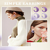 4 Pairs 2 Colors Acrylic C-Shaped Stud Earrings EJEW-LP0001-63-4