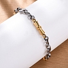 201 Stainless Steel Byzantine Chain Bracelets BJEW-B078-159GP-4