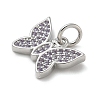 Rack Plating Brass Micro Pave Cubic Zirconia Pendants X-KK-K392-42P-2