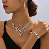 Horse Eye Alloy Crystal Rhinestone & Plastic Pearl Chain Necklaces & Stud Earrings & Bracelets Sets  FS-WG3003B-01-2