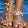 Leaf Alloy Crystal Rhinestone Toe Ring Anklets for Women FS-WGEBB2B-01-2