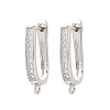 Brass Micro Pave Cubic Zirconia Hoop Earring Findings CU-CBAB5B4-09P-1