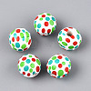 Spray Painted Schima Wood Beads WOOD-T032-36D-1