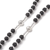 Natural Lava Rock & Synthetic Turquoise Rosary Bead Necklace NJEW-JN04238-6