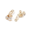Brass Micro Pave Clear Cubic Zirconia Pendants KK-K351-46E-G-2