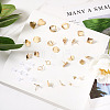 Kissitty 26Pcs Heart & Geometry Brass Stud Earring Findings KK-KS0001-20-10