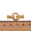 Ring Brass Micro Pave Clear Cubic Zirconia Fold Over Clasps KK-Z121-22G-01-3
