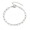 4MM 304 Stainless Steel Textured Paperclip Chain Bracelets for Man and Women SA-CBAB767-13P-4