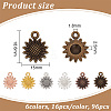 HOBBIESAY 96Pcs 6 Colors Tibetan Style Alloy Pendants FIND-HY0003-04-2